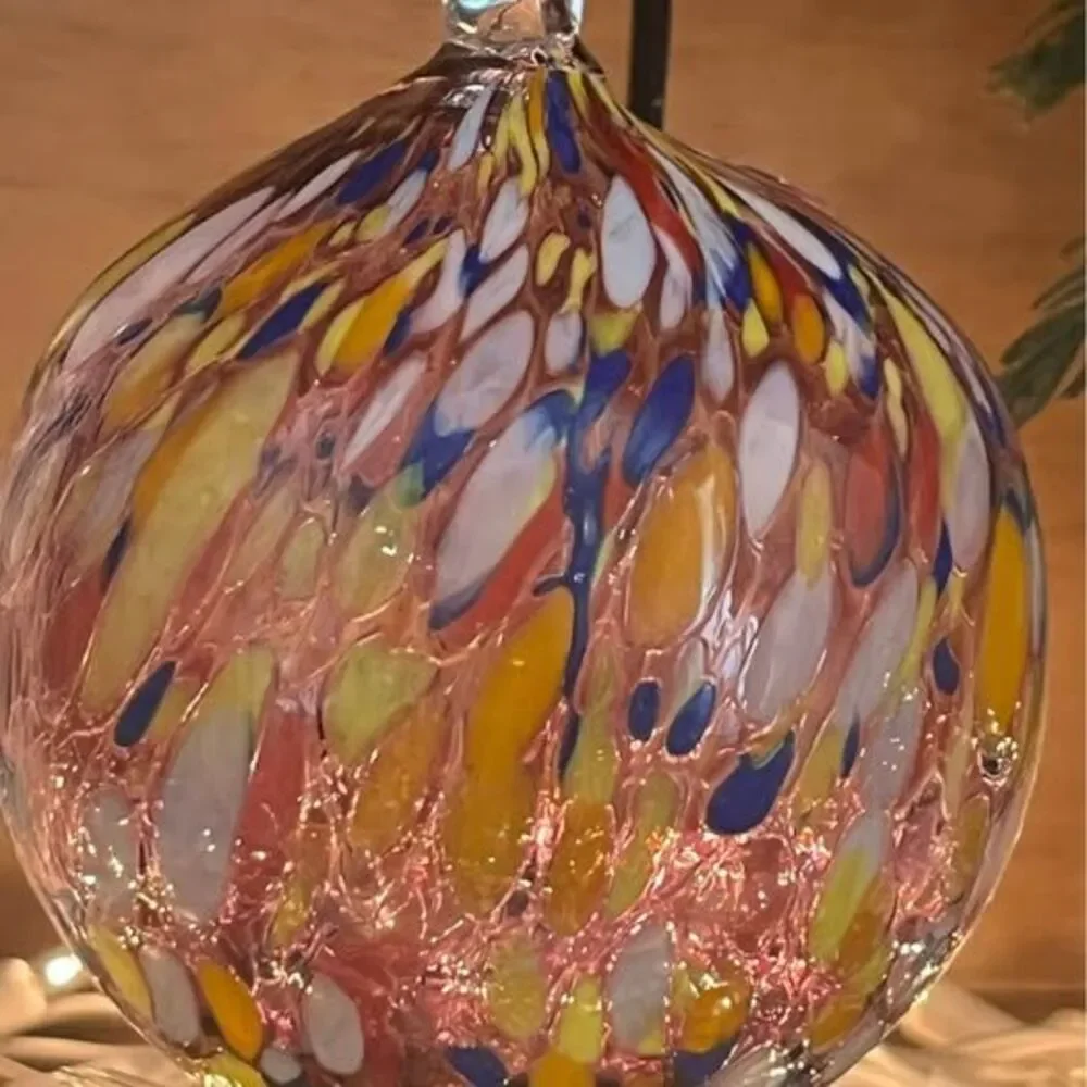 Murano hand blown glass Ornament Gazing ball witch ball NEW 3.5”